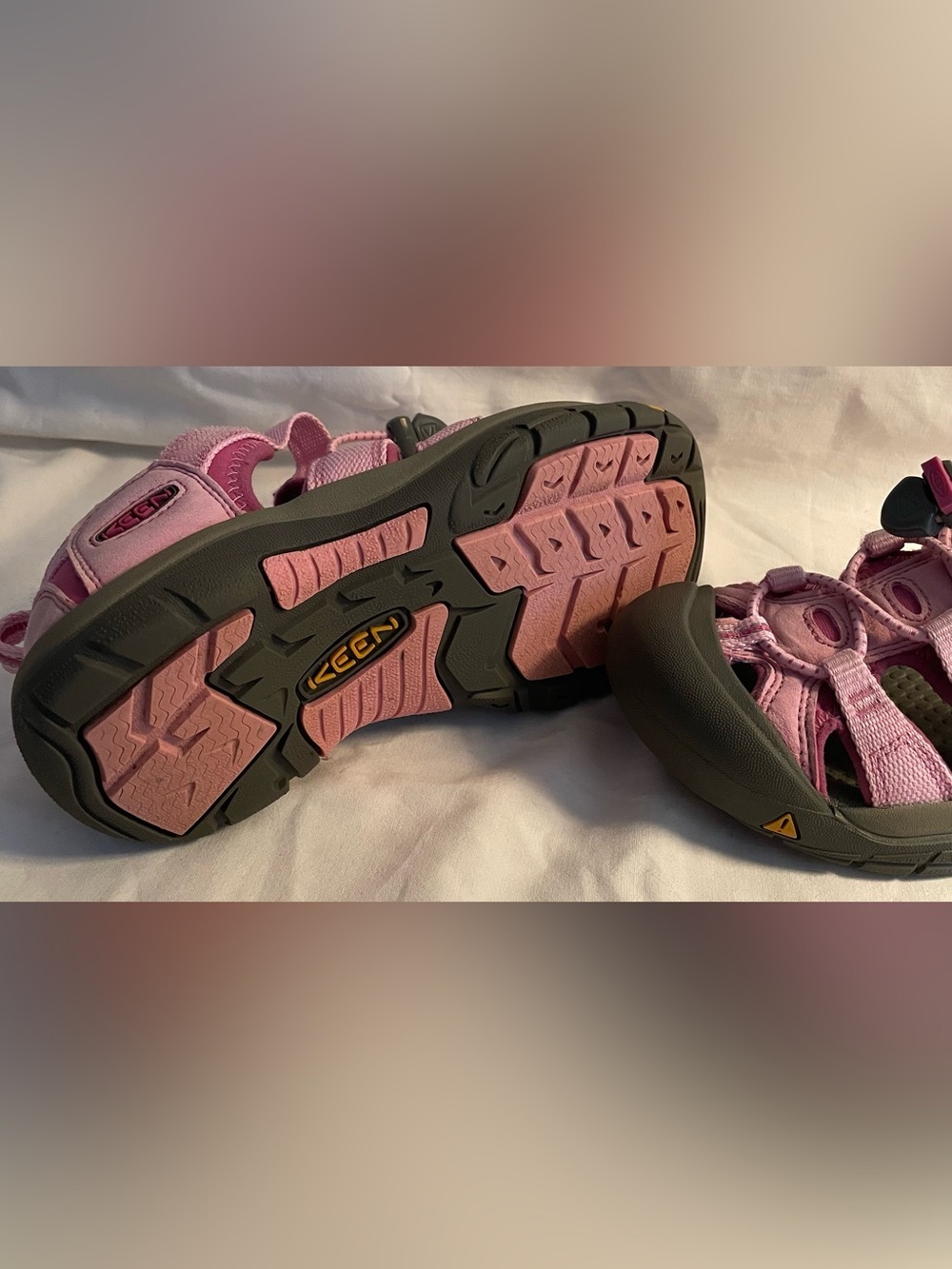 KEEN Newport H2 sandals for kids in a pink and gray colorway Adventure Sandals - Picture 6 of 11
